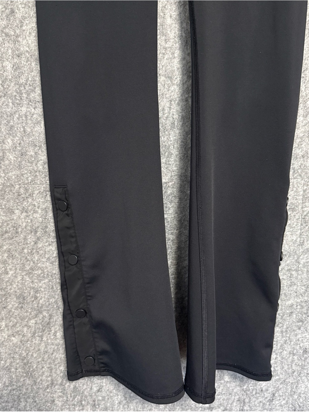 ALO Yoga Black Snap-Cuff Flare Leggings with Side Buttons - Picture 3 of 15